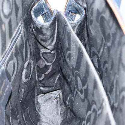 Salvatore Ferragamo Gancini handbag Leather, NAVY, LEATHER, Handbag