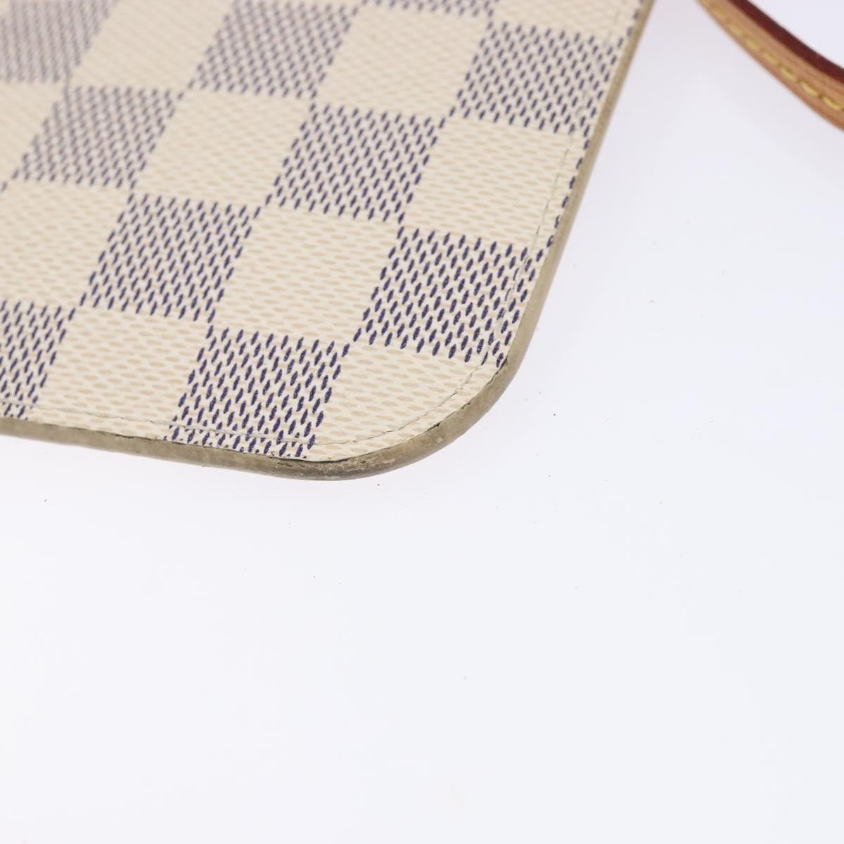 Louis Vuitton Neverfull Pochette Damier, WHITE, CANVAS, Tote bag