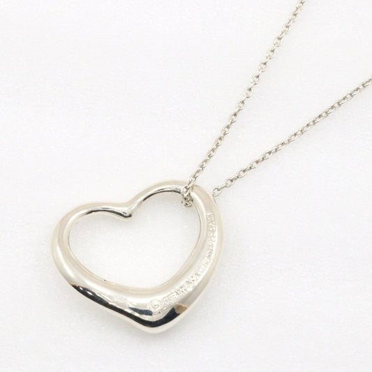Tiffany & Co. Elsa Peretti Open Heart Pendant Necklace Sterling Silver, SILVER, SILVER, Necklace