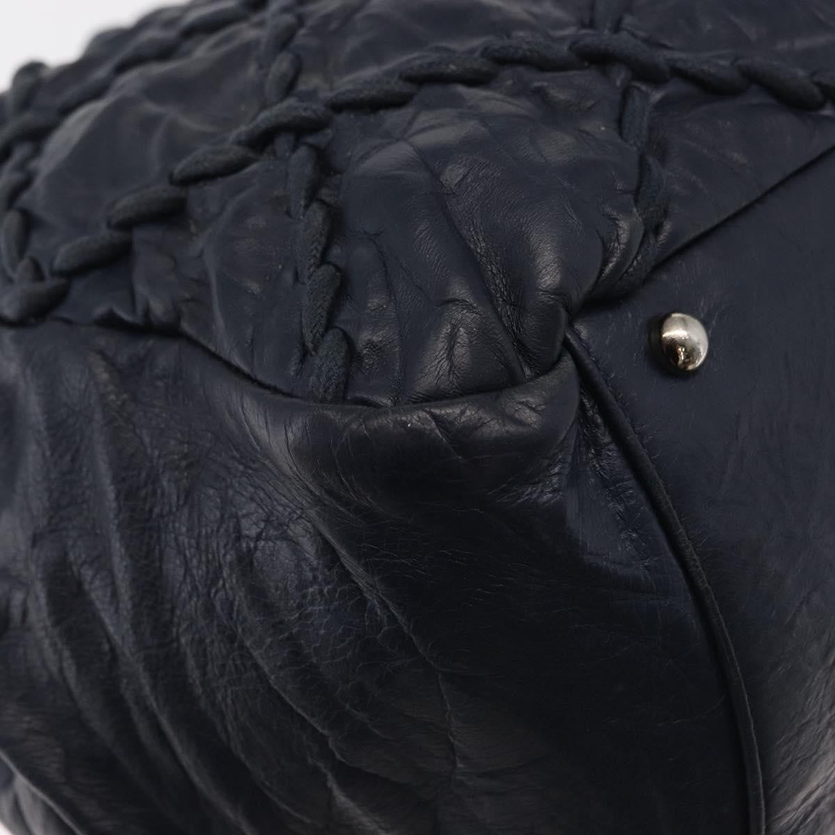 Chanel Ultra Stitch Chain Tote Quilted Calfskin, NAVY, LEATHER, Tote bag