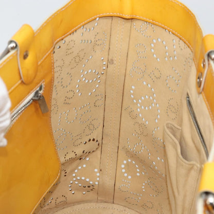 Chanel CC No.5 Shopping Tote Perforated Patent, YELLOW, PATENT_LEATHER, Tote bag