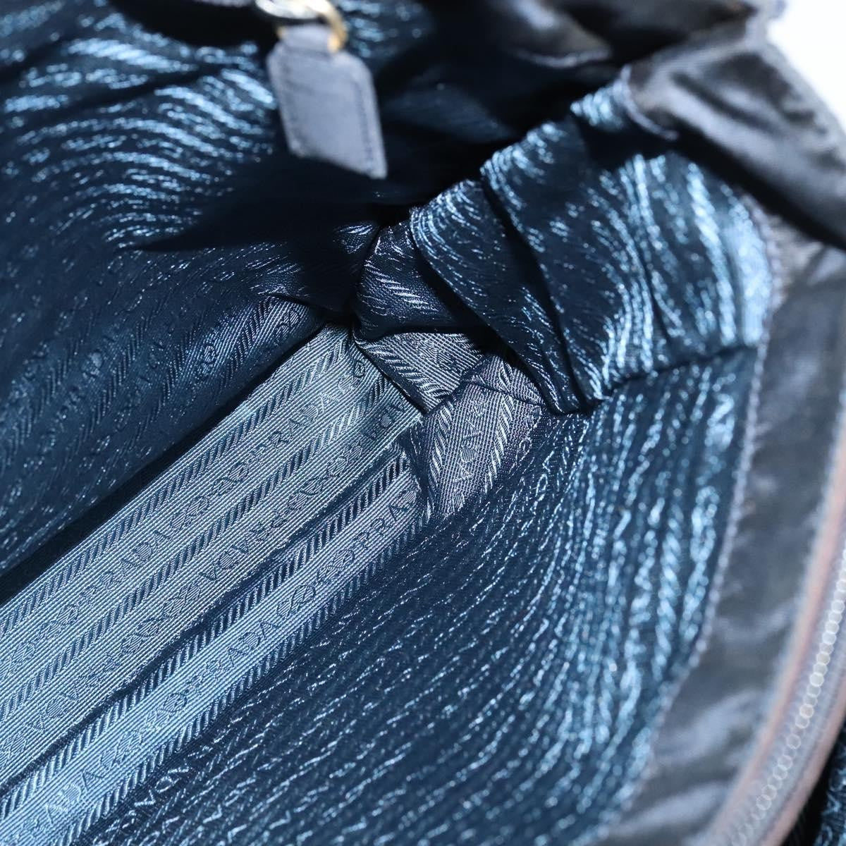 Prada Metal Handles Tote Tessuto, NAVY, NYLON, Tote bag