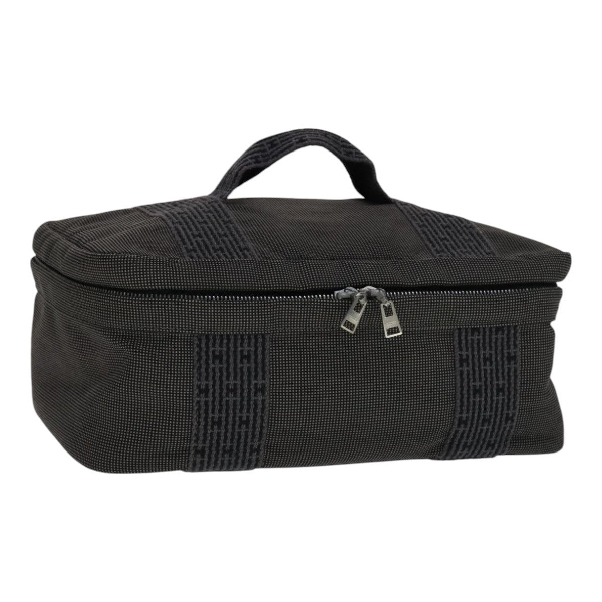 Hermes Vanity Herline Pouch Canvas, GRAY, CANVAS, Clutche & pouche