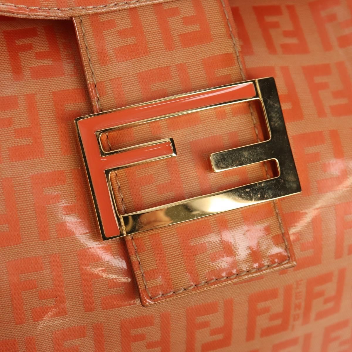 Fendi Mamma baguette Canvas, ORANGE, CANVAS, Shoulder bag