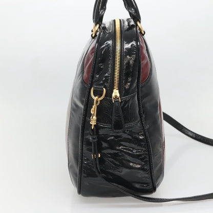 Miu Miu Convertible Satchel Bag Leather, BLACK, PATENT_LEATHER, Handbag