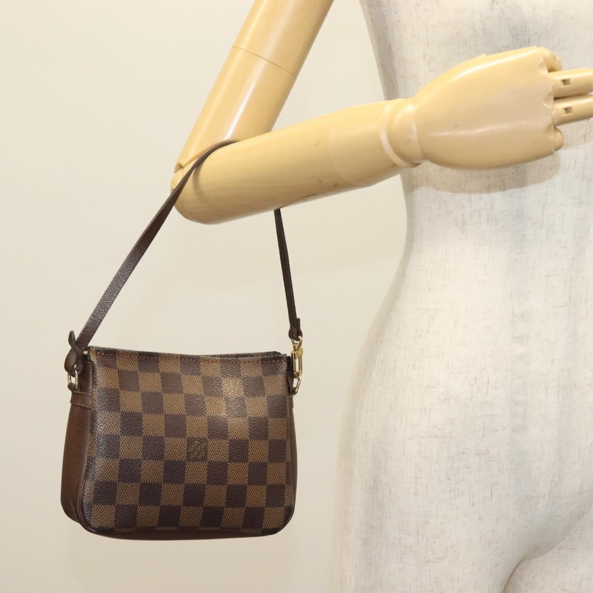 Louis Vuitton Trousse Make Up Bag Damier, BROWN, CANVAS, Clutche & pouche