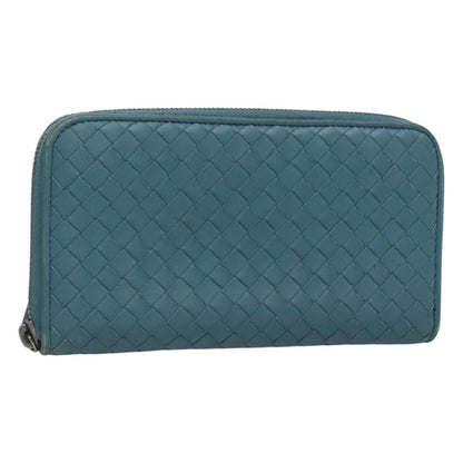 Bottega Veneta Intrecciato Wallet Leather, BLUE, LEATHER, Wallets
