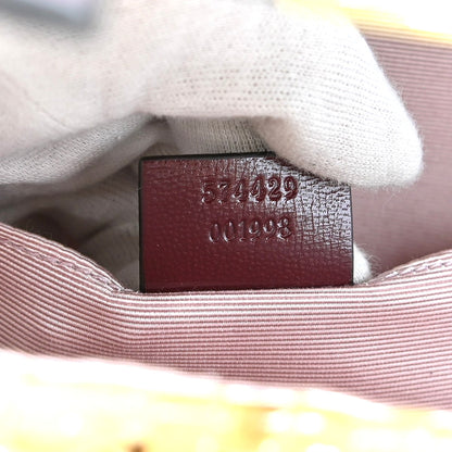 Gucci Sylvie 1969 Top Handle Bag Leather and Wicker, RED, LEATHER, Handbag