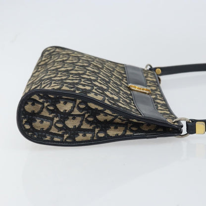 Christian Dior Vintage Trotter Shoulder Bag Canvas, NAVY, CANVAS, Shoulder bag
