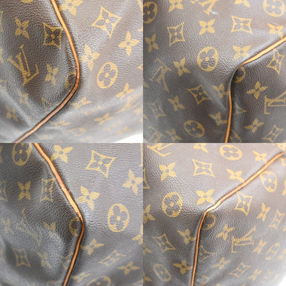 Louis Vuitton Keepall Bag Monogram Canvas, BROWN, LEATHER, Travel bag