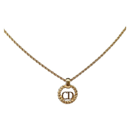 Christian Dior CD Pendant Necklace Metal, GOLD, METAL, Necklace