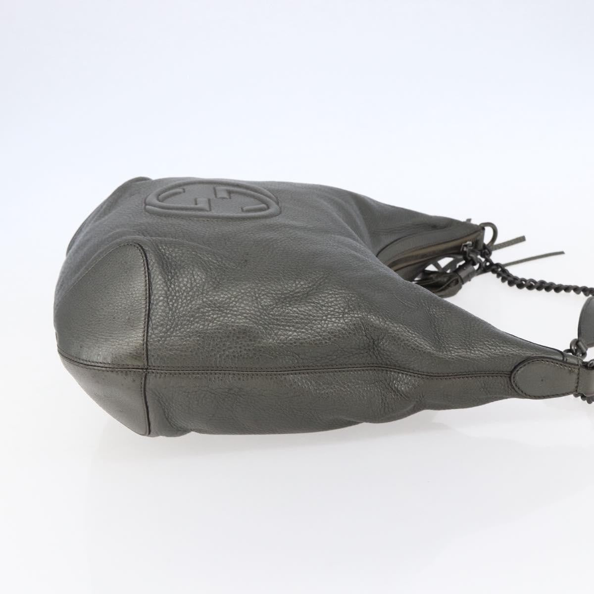 Gucci Soho Chain Hobo Leather, SILVER, LEATHER, Shoulder bag