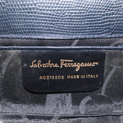 Salvatore Ferragamo Chain Flap Shoulder Bag Leather, BLACK, LEATHER, Shoulder bag