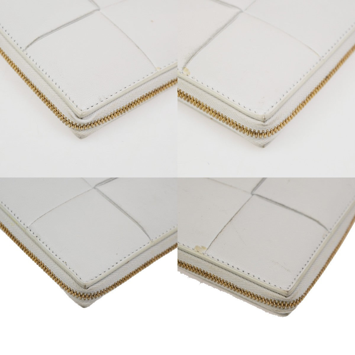 Bottega Veneta Cassette Zip Around Wallet Maxi Intrecciato Leather, WHITE, LEATHER, Wallets