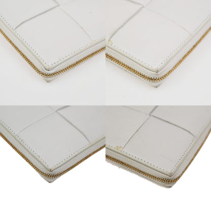 Bottega Veneta Cassette Zip Around Wallet Maxi Intrecciato Leather, WHITE, LEATHER, Wallets