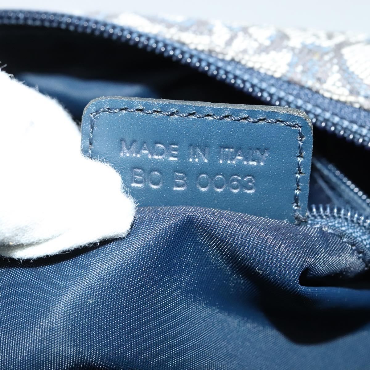 Christian Dior Vintage Zip Shoulder Bag Diorissimo Canvas, NAVY, CANVAS, Shoulder bag