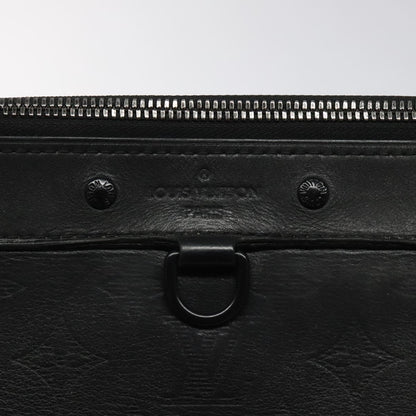 Louis Vuitton Discovery Pochette Monogram Shadow Leather, BLACK, LEATHER, Clutche & pouche