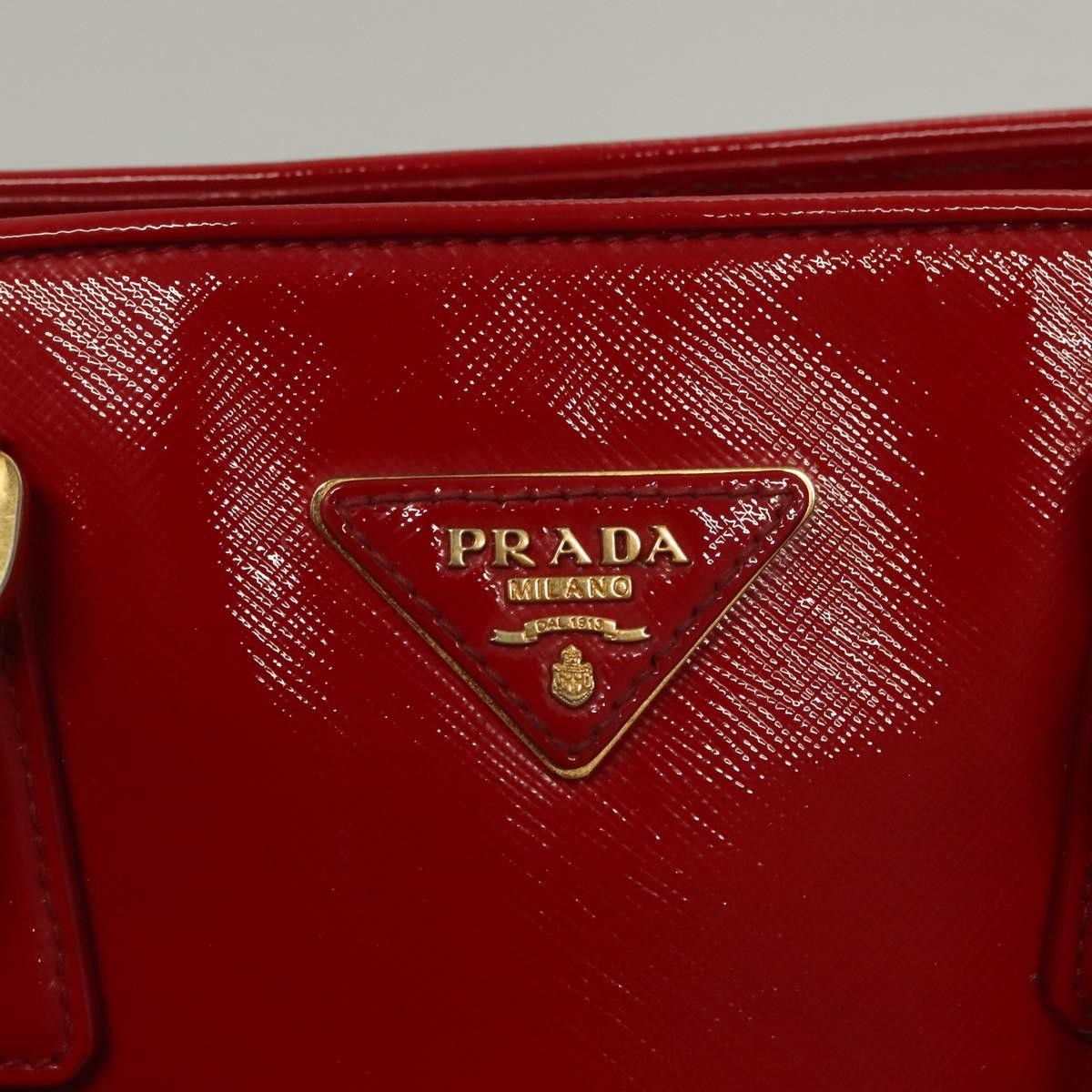 Prada Open Promenade Bag Vernice Saffiano Leather, RED, PATENT_LEATHER, Handbag