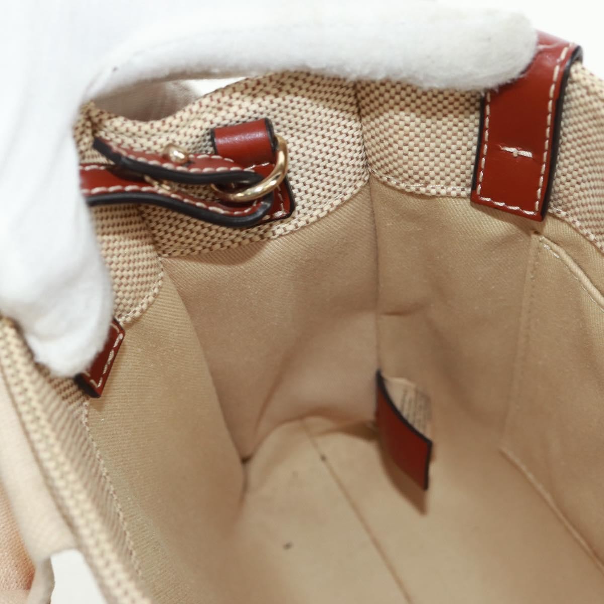 Chloe Woody Convertible Tote Canvas with Leather, BEIGE, CANVAS, Tote bag