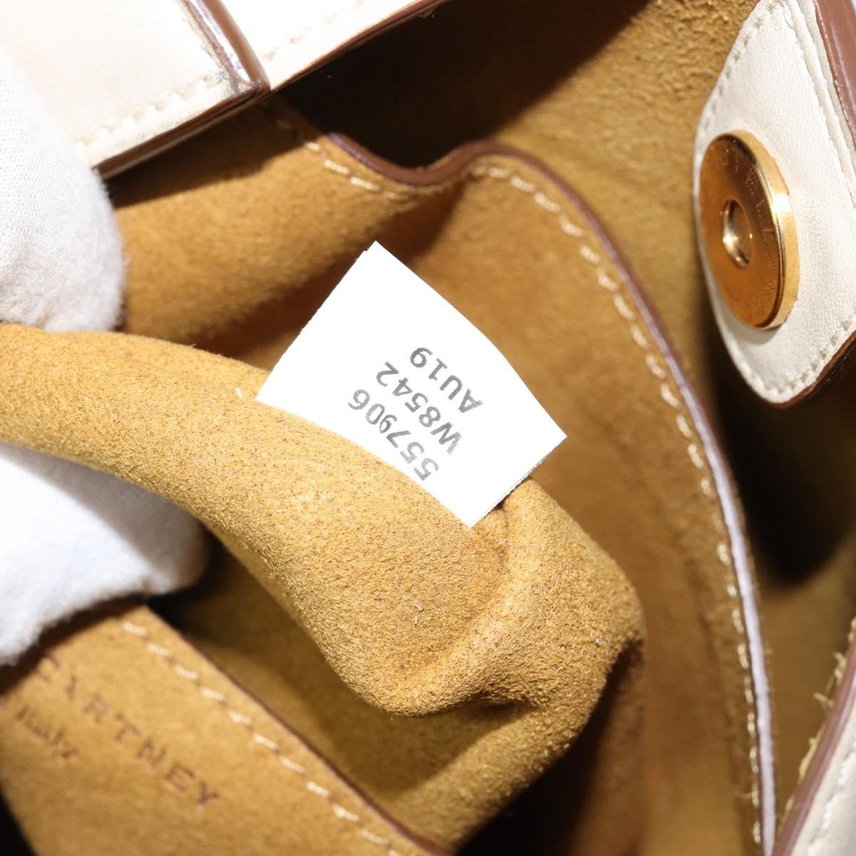 Stella McCartney Logo Crossbody Bag Perforated Faux Leather, BEIGE, LEATHER, Shoulder bag