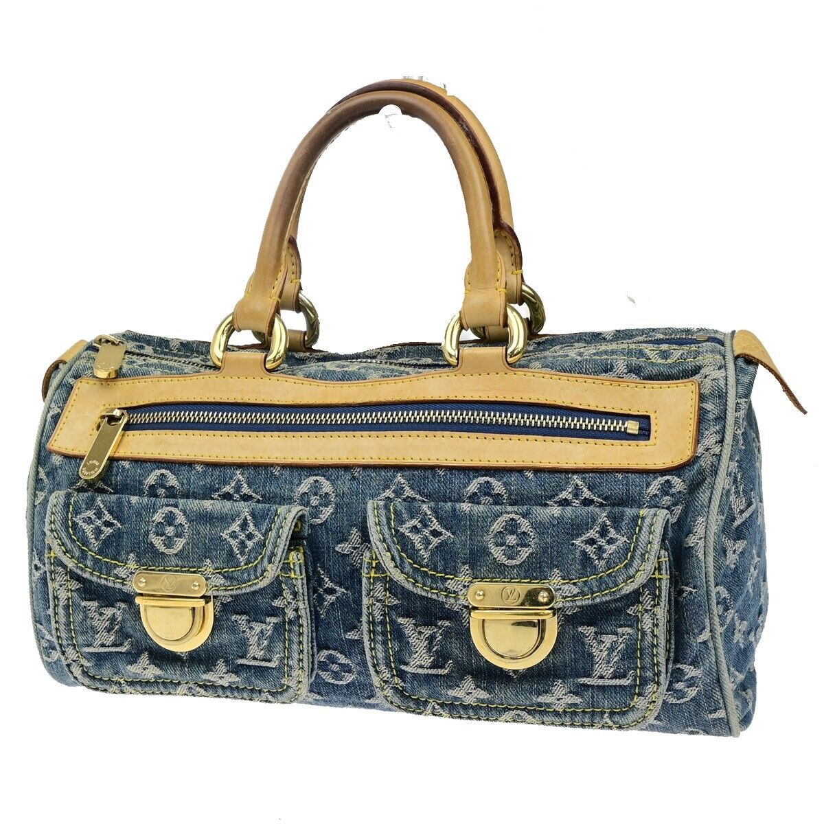 Louis Vuitton Neo Speedy Bag Denim, BLUE, DENIM_JEANS, Handbag