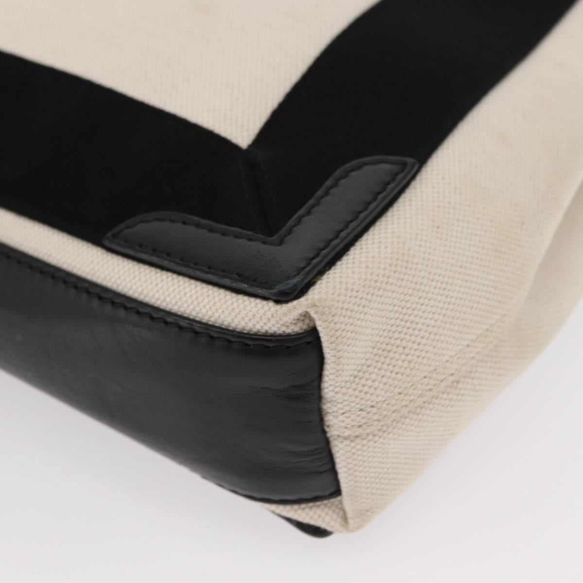 Balenciaga Navy Cabas Canvas with Leather, WHITE, CANVAS, Tote bag