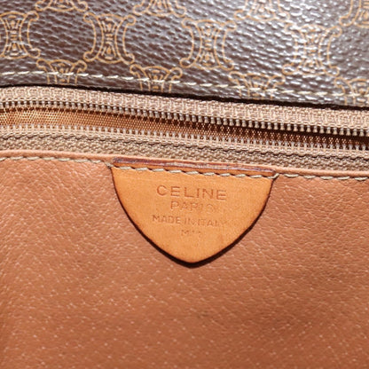 Celine Vintage Macadam Shoulder Bag Canvas and Leather, BROWN, CANVAS, Shoulder bag