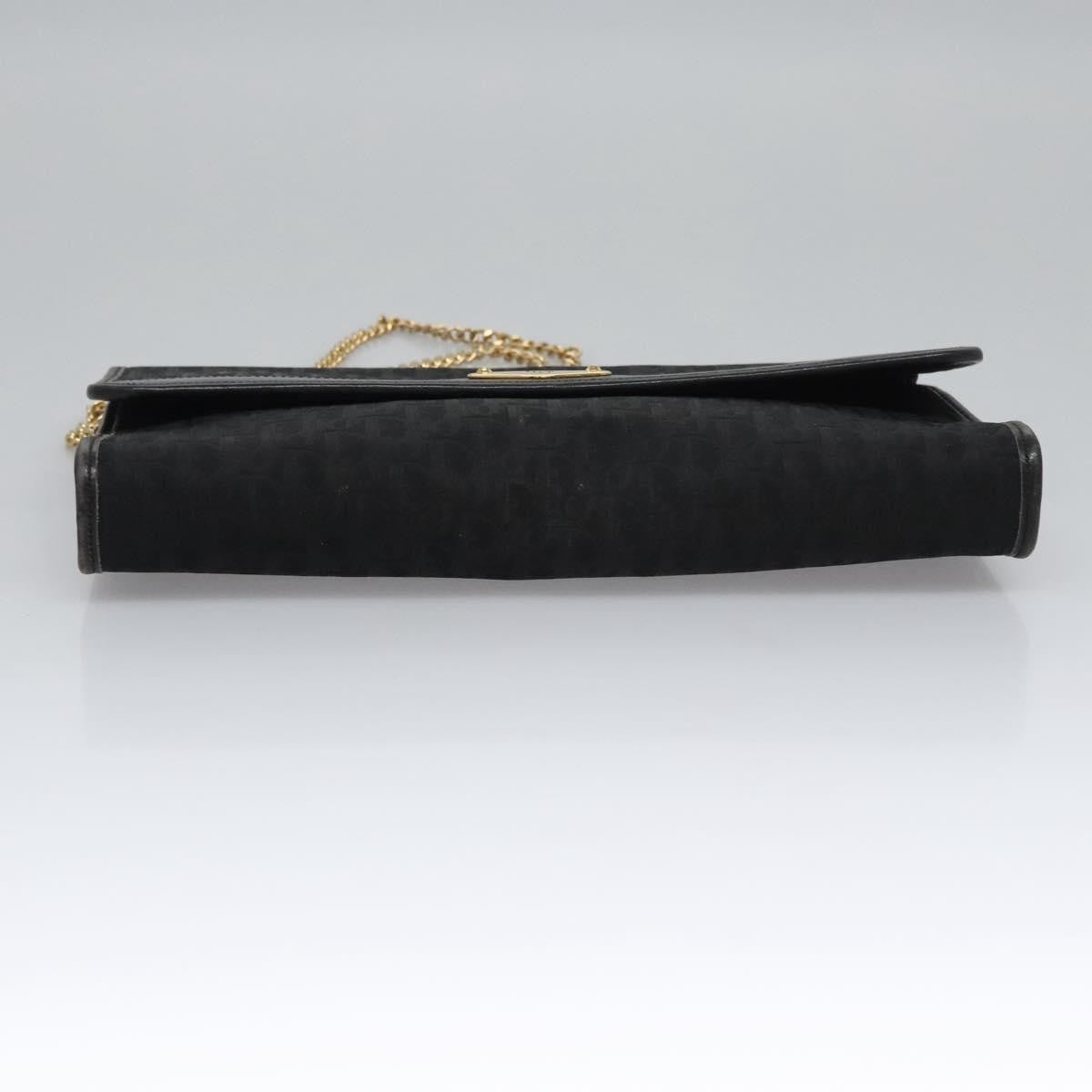 Christian Dior Vintage Chain Flap Shoulder Bag Diorissimo Canvas, BLACK, CANVAS, Shoulder bag