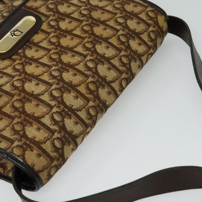 Christian Dior Vintage Trotter Flap Shoulder Bag Canvas, BROWN, CANVAS, Shoulder bag