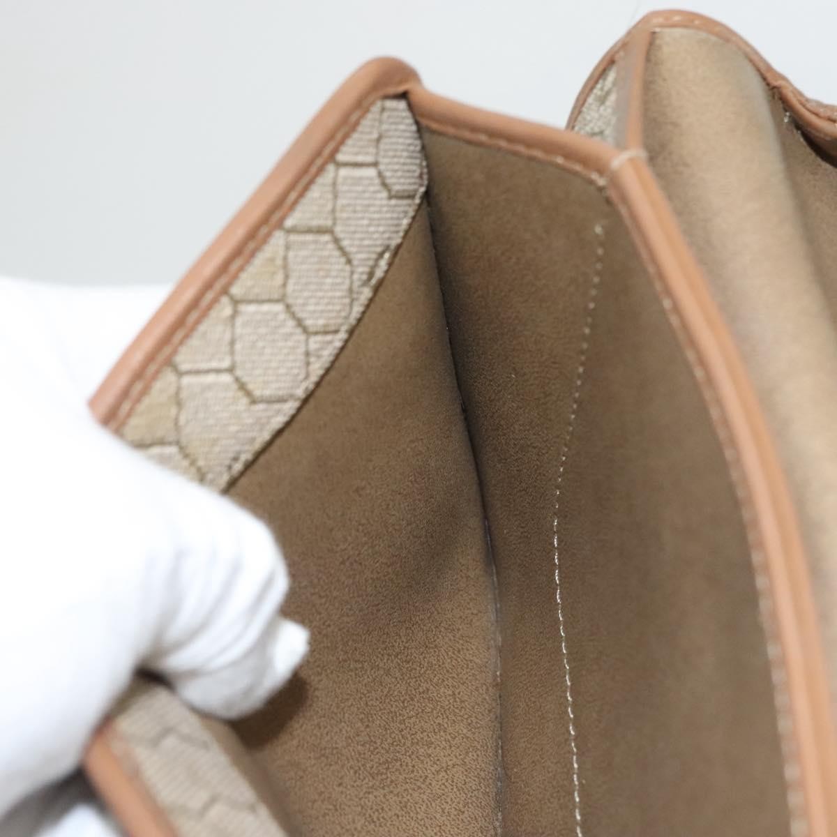 Christian Dior Vintage Honeycomb chain Canvas, BEIGE, CANVAS, Handbag