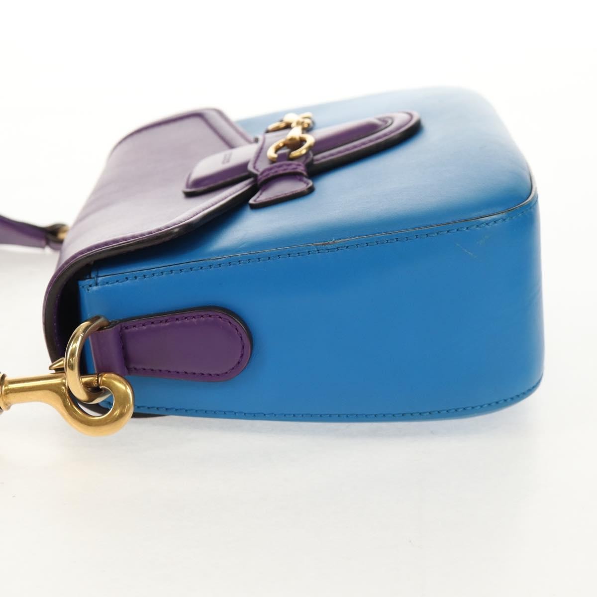 Gucci Lady Web Shoulder Bag Leather, BLUE, LEATHER, Shoulder bag