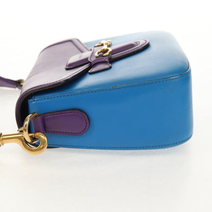 Gucci Lady Web Shoulder Bag Leather, BLUE, LEATHER, Shoulder bag