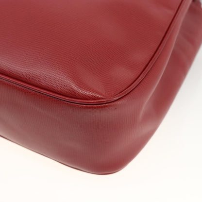 Celine Circle logo Leather, Burgundy, Leather, Tote Bag