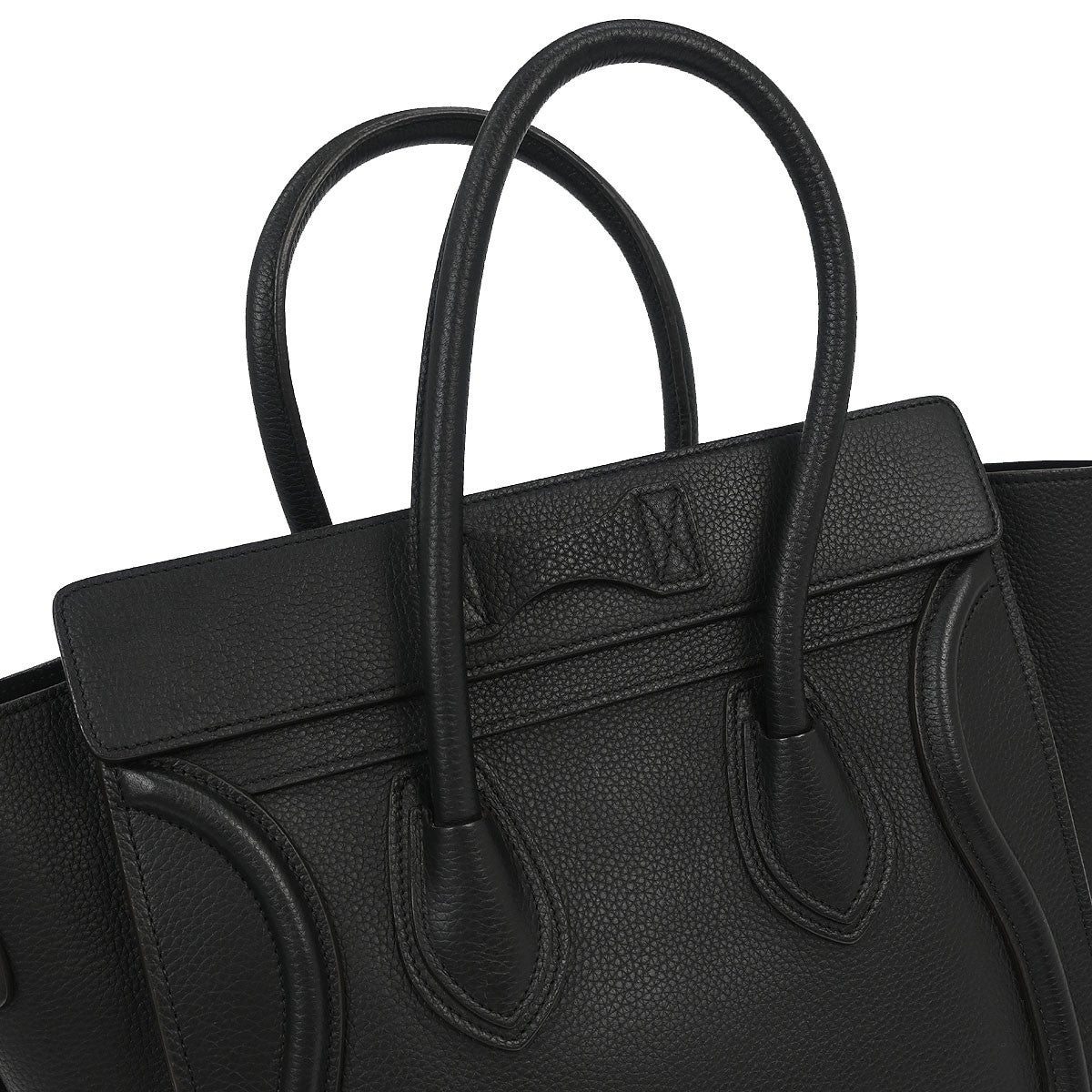 Celine Luggage Bag Smooth Leather, BLACK, LEATHER, Tote bag