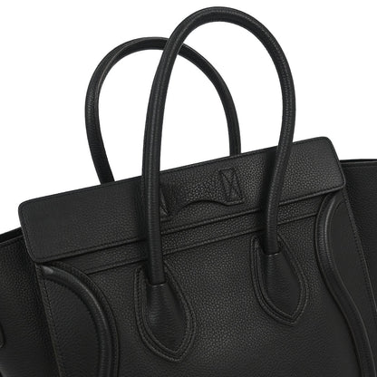 Celine Luggage Bag Smooth Leather, BLACK, LEATHER, Tote bag