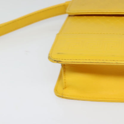 Versace Wristlet Pouch Leather, YELLOW, LEATHER, Clutche & pouche