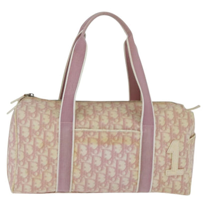 Christian Dior Vintage Trotter Boston Bag Diorissimo Coated Canvas, PINK, PVC, Handbag