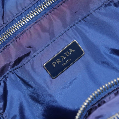 Prada Floreal Tote Printed Tessuto, BLUE, NYLON, Tote bag