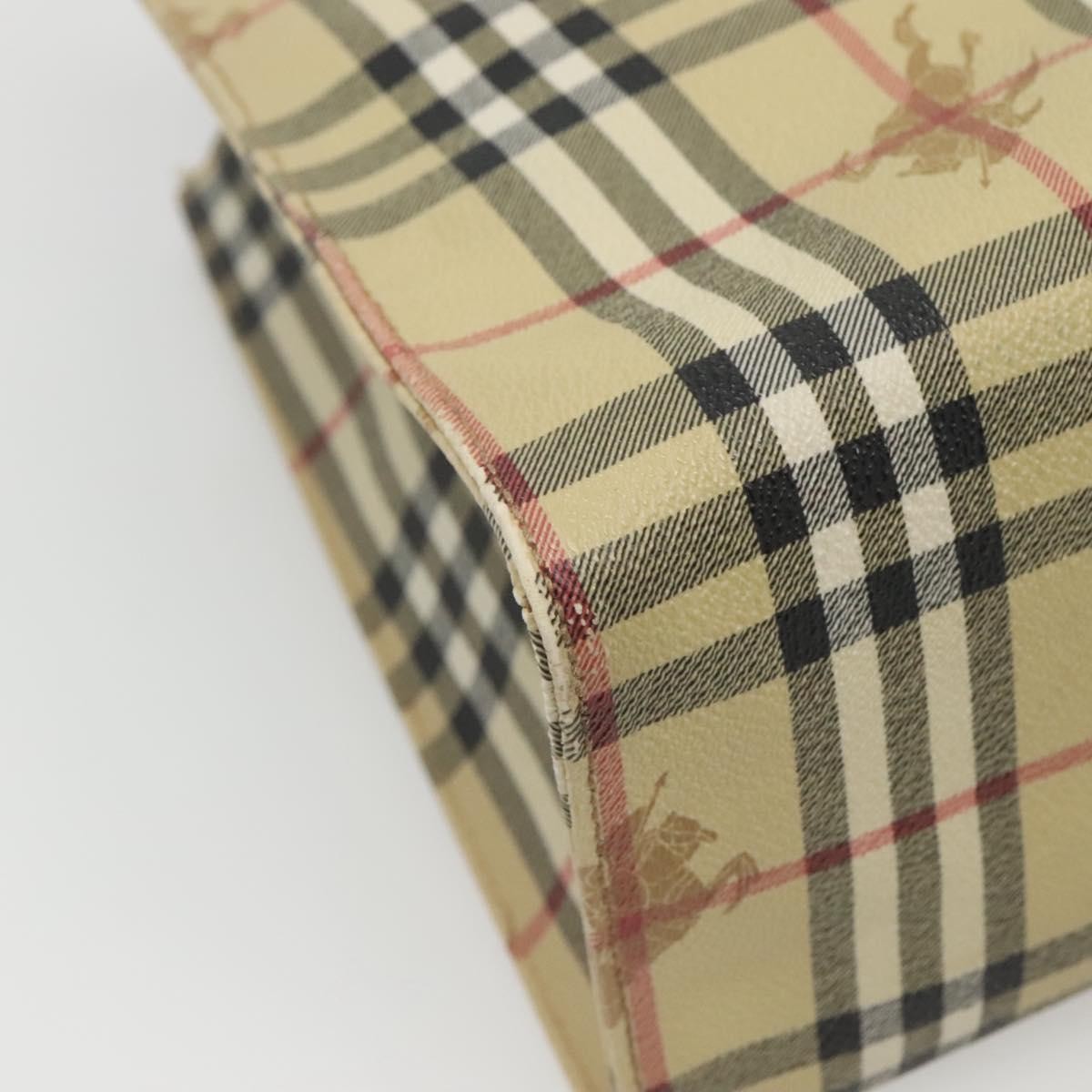 Burberry Top Handle Tote Haymarket Coated Canvas, BEIGE, PVC, Tote bag