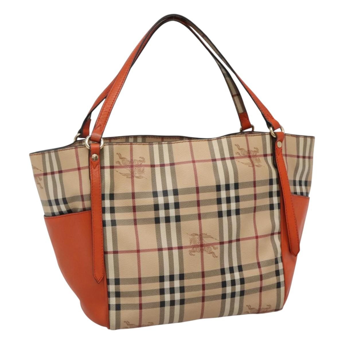 Burberry Canterbury Panels Tote Haymarket Coated Canvas and Leather, BEIGE, CANVAS, Tote bag