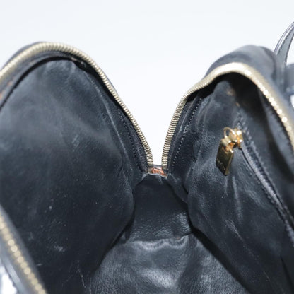 Celine Vintage Macadam Backpack Canvas and Leather, BLACK, CANVAS, Backpack