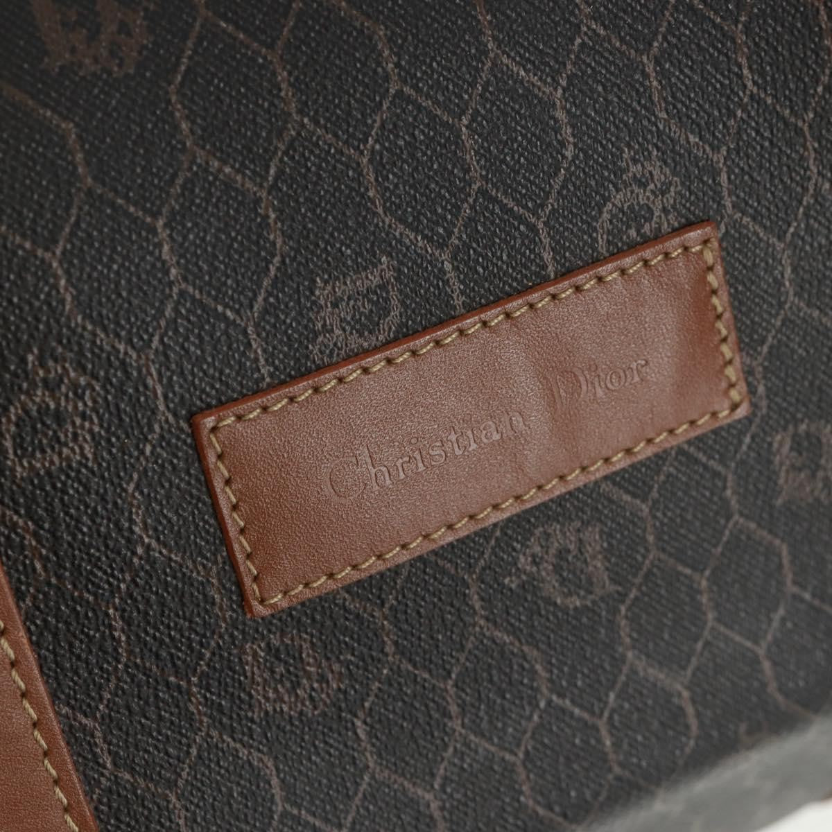 Christian Dior Vintage Honeycomb Boston bag Canvas and Leather, BLACK, PVC, Travel bag