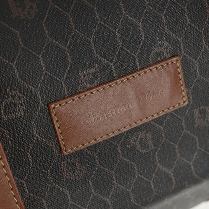 Christian Dior Vintage Honeycomb Boston bag Canvas and Leather, BLACK, PVC, Travel bag
