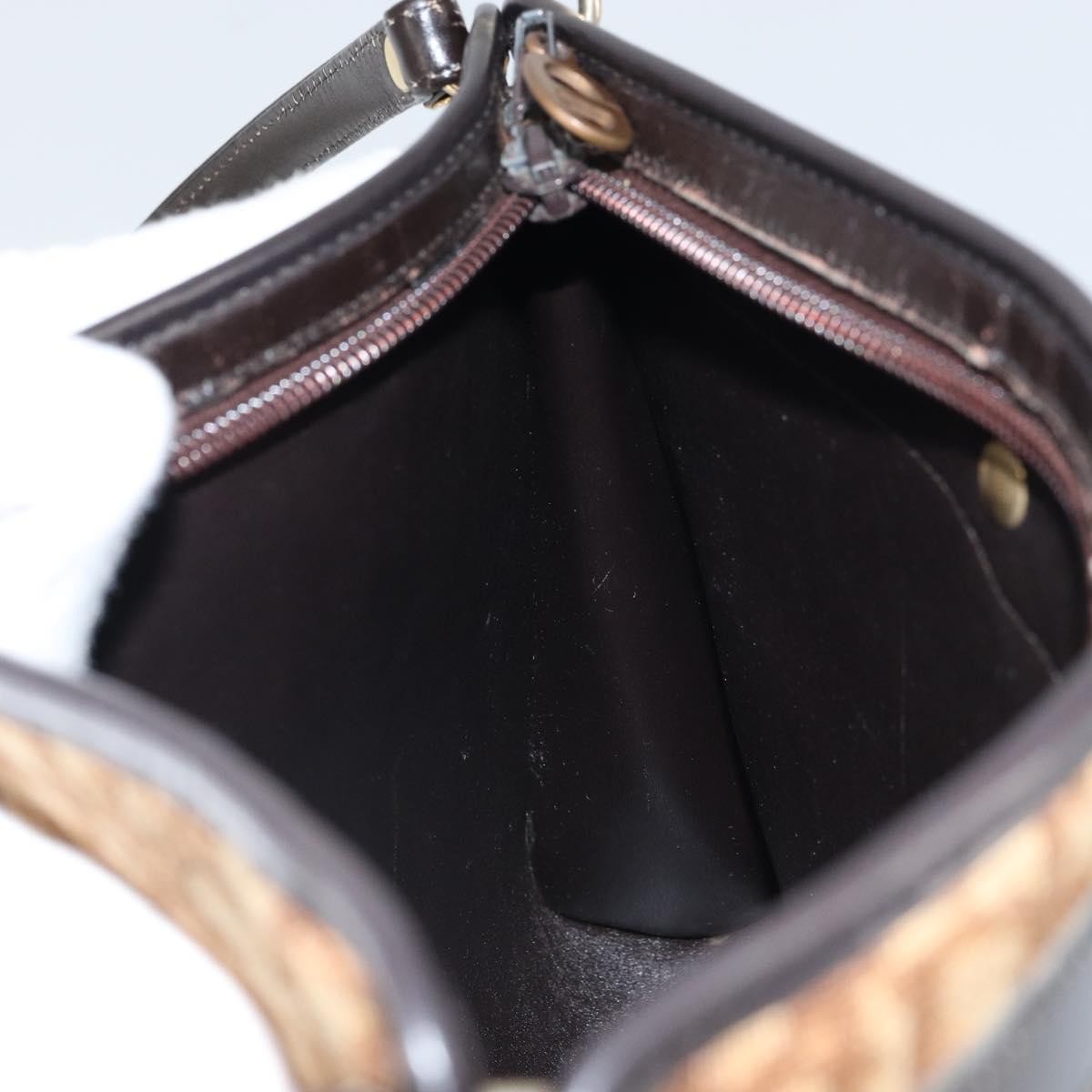 Christian Dior Vintage Trotter Shoulder Bag Canvas, BEIGE, CANVAS, Shoulder bag