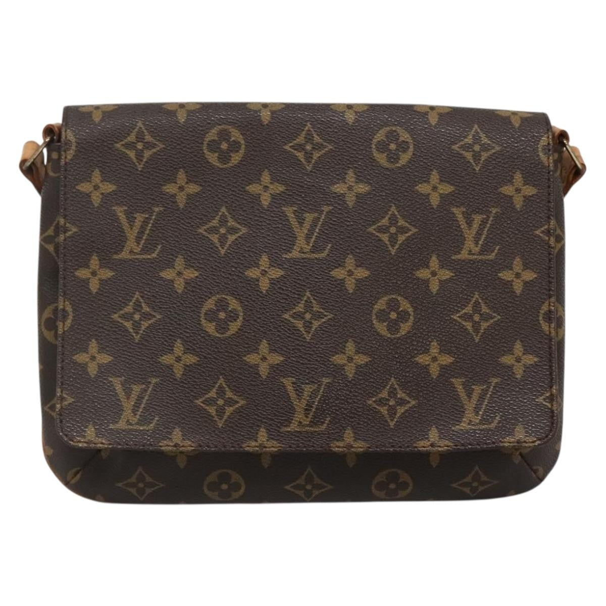 Louis Vuitton Musette Tango Handbag Monogram Canvas, BROWN, CANVAS, Handbag