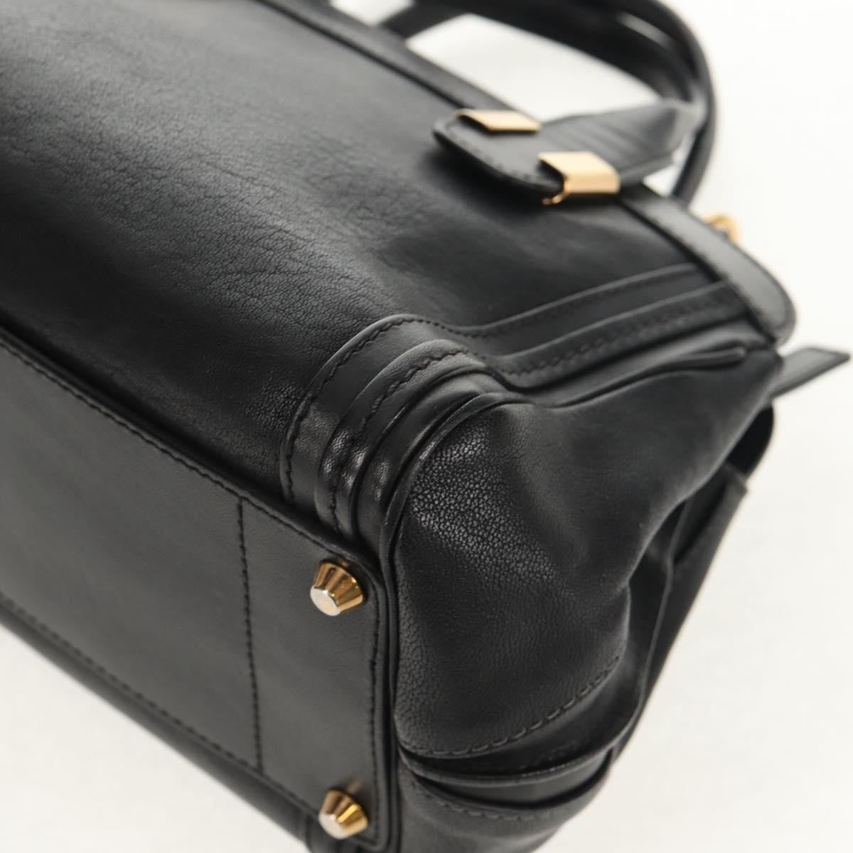 Chloe Alice Satchel Leather, BLACK, LEATHER, Handbag