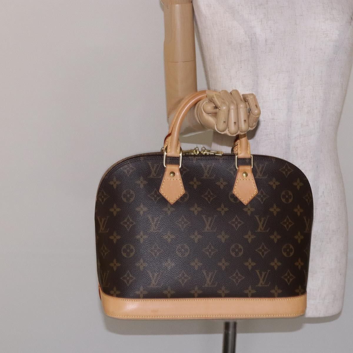 Louis Vuitton Vintage Alma Handbag Monogram Canvas, BROWN, CANVAS, Handbag
