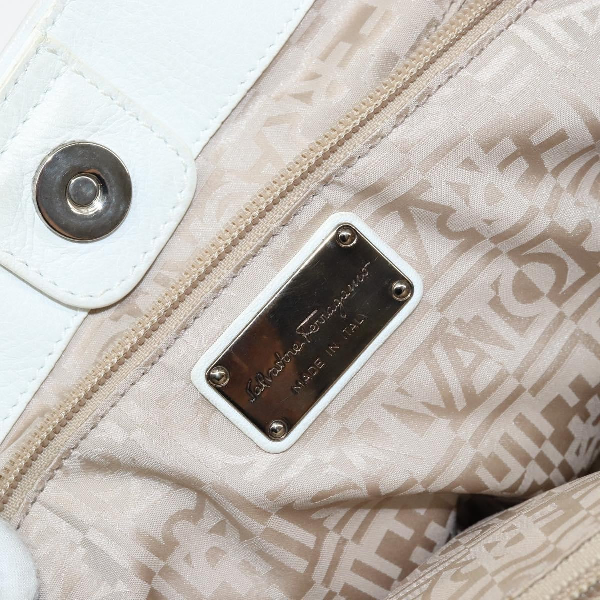 Salvatore Ferragamo Vala tote Leather, WHITE, LEATHER, Tote bag