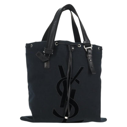Saint Laurent Kahala Drawstring Tote Canvas, BLACK, CANVAS, Tote bag