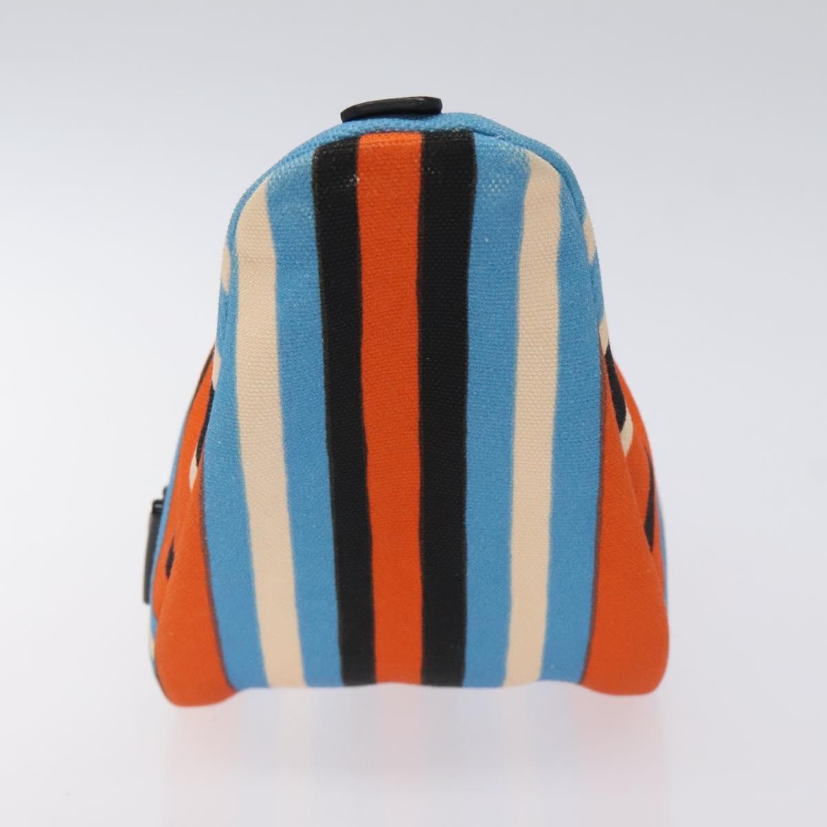 Prada Triangle Logo Wristlet Pouch Canvas, ORANGE, CANVAS, Clutche & pouche